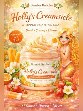 NEW! Hand Crafted Holly's Creamsicle Whipped Foaming Soap 8oz